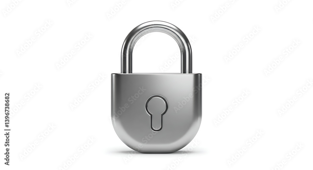 Shiny Metallic Padlock: Symbol of Security, Protection, and Confidentiality Shiny Metallic Padlock: Symbol of Security, Protection, and Confidentiality