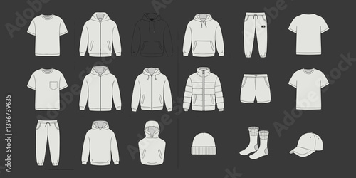 cloths mockup, vector mockup, digital, vector t shirts, vector shirts, silhouette clothing, shirt, clothes, fashion, vector, t-shirt, jacket, dress, illustration, set, wear, design, polo, coat, men, t