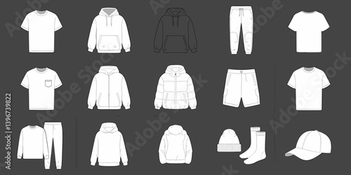 cloths mockup, vector mockup, digital, vector t shirts, vector shirts, silhouette clothing, shirt, clothes, fashion, vector, t-shirt, jacket, dress, illustration, set, wear, design, polo, coat, men, t