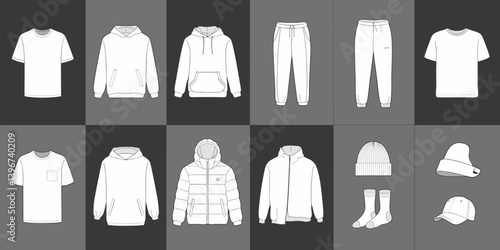cloths mockup, vector mockup, digital, vector t shirts, vector shirts, silhouette clothing, shirt, clothes, fashion, vector, t-shirt, jacket, dress, illustration, set, wear, design, polo, coat, men, t