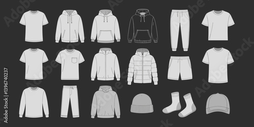 cloths mockup, vector mockup, digital, vector t shirts, vector shirts, silhouette clothing, shirt, clothes, fashion, vector, t-shirt, jacket, dress, illustration, set, wear, design, polo, coat, men, t