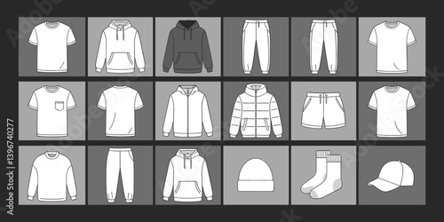 cloths mockup, vector mockup, digital, vector t shirts, vector shirts, silhouette clothing, shirt, clothes, fashion, vector, t-shirt, jacket, dress, illustration, set, wear, design, polo, coat, men, t