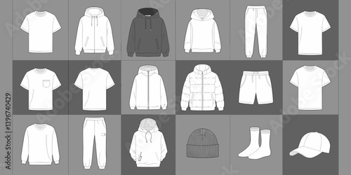 cloths mockup, vector mockup, digital, vector t shirts, vector shirts, silhouette clothing, shirt, clothes, fashion, vector, t-shirt, jacket, dress, illustration, set, wear, design, polo, coat, men, t