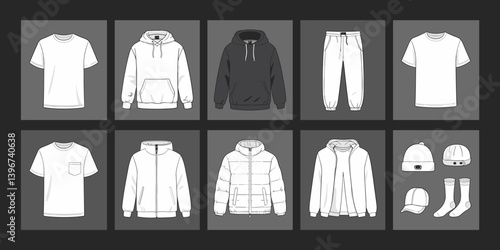 cloths mockup, vector mockup, digital, vector t shirts, vector shirts, silhouette clothing, shirt, clothes, fashion, vector, t-shirt, jacket, dress, illustration, set, wear, design, polo, coat, men, t