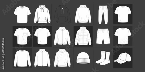 cloths mockup, vector mockup, digital, vector t shirts, vector shirts, silhouette clothing, shirt, clothes, fashion, vector, t-shirt, jacket, dress, illustration, set, wear, design, polo, coat, men, t