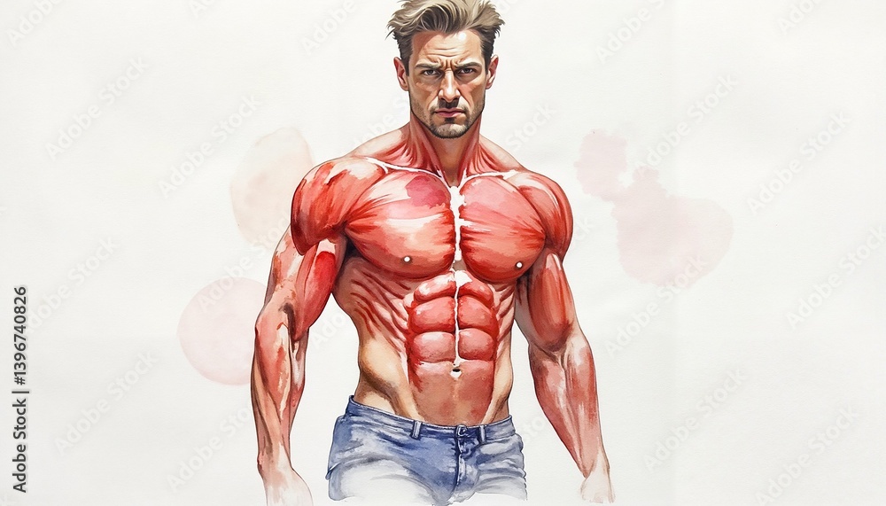 Muscular man with confidence showcasing lean muscle mass in artistic illustration
Muscular man with confidence showcasing lean muscle mass in artistic illustration