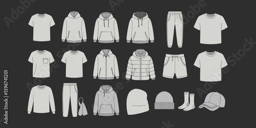 cloths mockup, vector mockup, digital, vector t shirts, vector shirts, silhouette clothing, shirt, clothes, fashion, vector, t-shirt, jacket, dress, illustration, set, wear, design, polo, coat, men, t