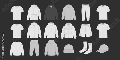 cloths mockup, vector mockup, digital, vector t shirts, vector shirts, silhouette clothing, shirt, clothes, fashion, vector, t-shirt, jacket, dress, illustration, set, wear, design, polo, coat, men, t