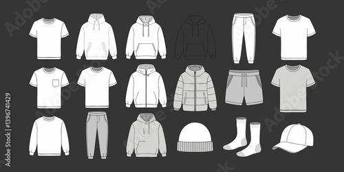 cloths mockup, vector mockup, digital, vector t shirts, vector shirts, silhouette clothing, shirt, clothes, fashion, vector, t-shirt, jacket, dress, illustration, set, wear, design, polo, coat, men, t
