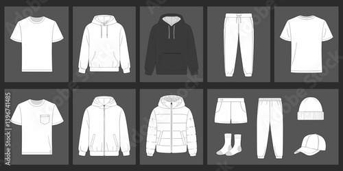 cloths mockup, vector mockup, digital, vector t shirts, vector shirts, silhouette clothing, shirt, clothes, fashion, vector, t-shirt, jacket, dress, illustration, set, wear, design, polo, coat, men, t