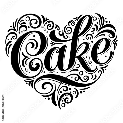 Cake Ornate Calligraphy Design