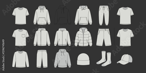 cloths mockup, vector mockup, digital, vector t shirts, vector shirts, silhouette clothing, shirt, clothes, fashion, vector, t-shirt, jacket, dress, illustration, set, wear, design, polo, coat, men, t