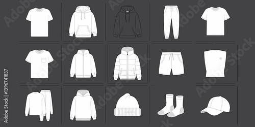 cloths mockup, vector mockup, digital, vector t shirts, vector shirts, silhouette clothing, shirt, clothes, fashion, vector, t-shirt, jacket, dress, illustration, set, wear, design, polo, coat, men, t