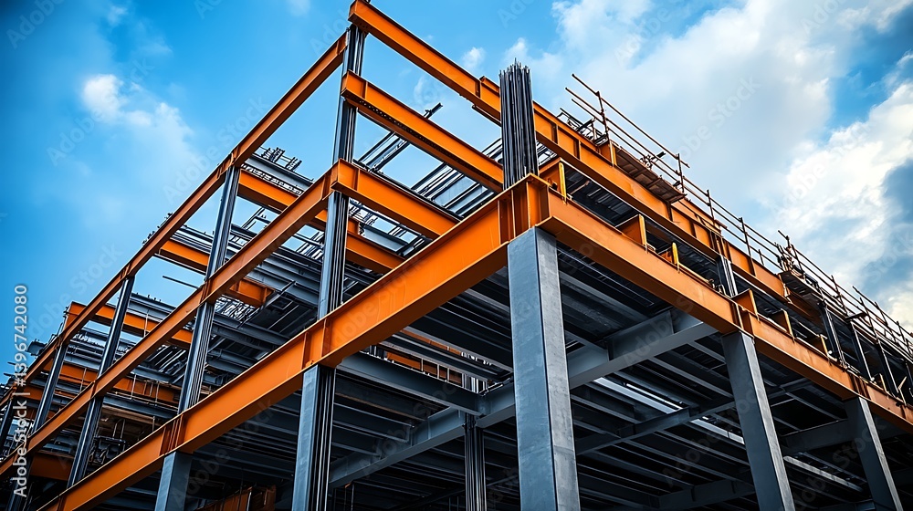 Fototapeta premium Steel Building Under Construction (1)