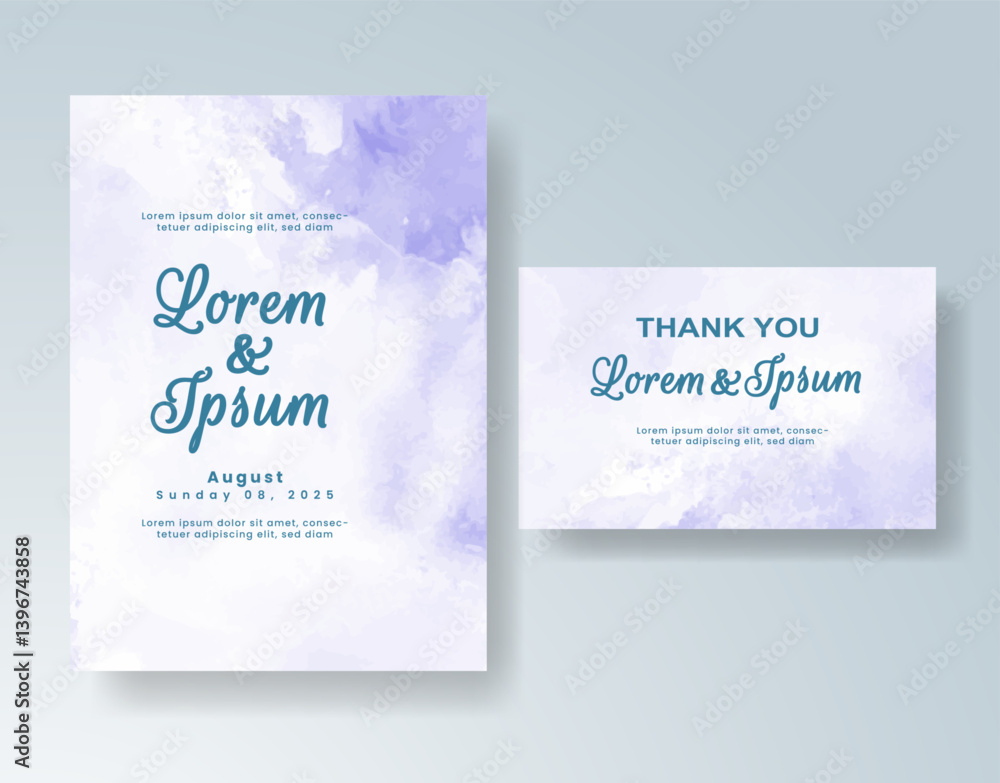 Wedding invitation with abstract splash watercolor Wedding invitation with abstract splash watercolor