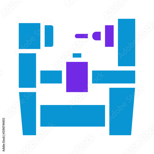 Abstract geometric construction featuring gradients and simplified shapes design