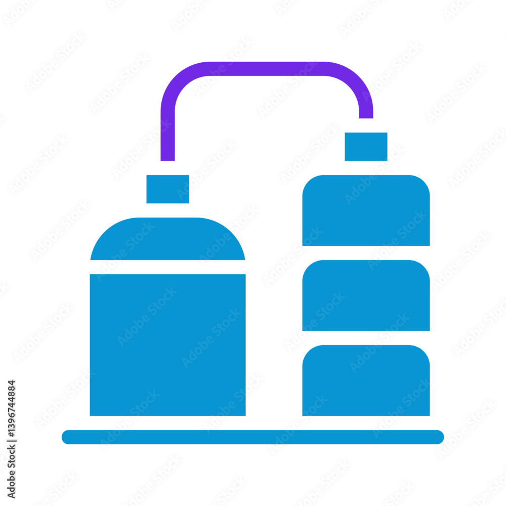 Abstract depiction of connected industrial processing, symbolizing manufacturing network Abstract depiction of connected industrial processing, symbolizing manufacturing network