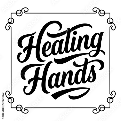 Stylish "Healing Hands" graphic