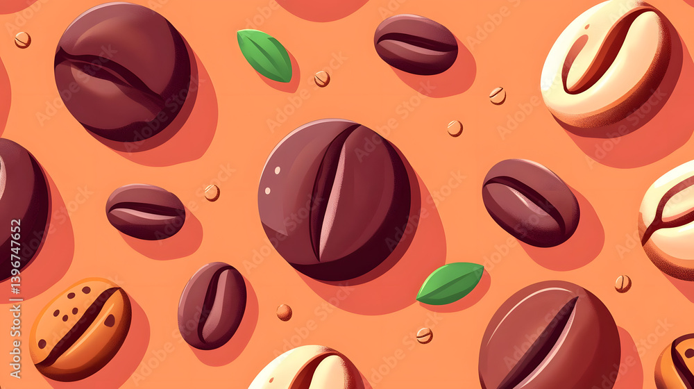 Fototapeta premium Roasted Coffee Beans: Aromatic & Rich