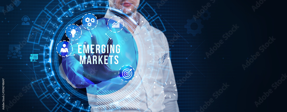 Business, Technology, Internet and network concept. Digital Marketing content planning advertising strategy concept. Emerging markets.