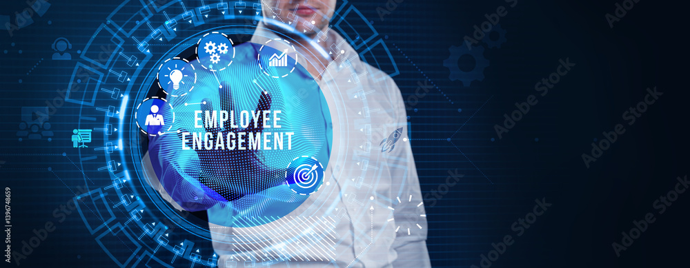 Employee engagement and team motivation. Business, Technology, Internet and network concept.