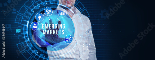 Obraz na płótnie Business, Technology, Internet and network concept. Digital Marketing content planning advertising strategy concept. Emerging markets. w salonie