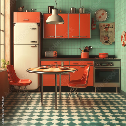 Obraz na płótnie nice retro kitchen w salonie