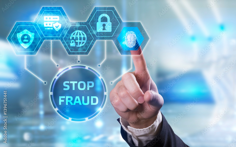Fraud Alert Caution Defend Guard Notify Protect Concept.