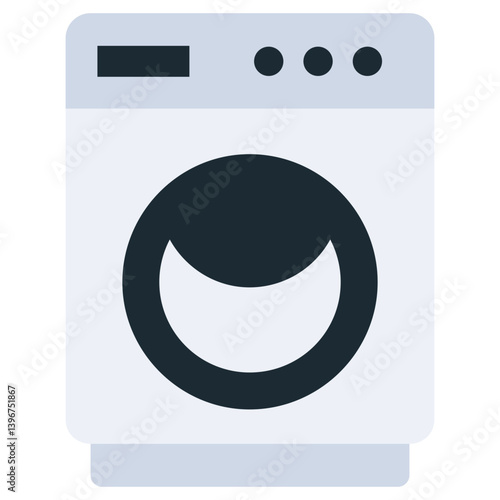 Washing Machine Flat Design Icon, Flat Design Icon Symbol