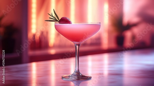 Lychee Martini Cocktail: Pink Perfection in a Pearl White Glass