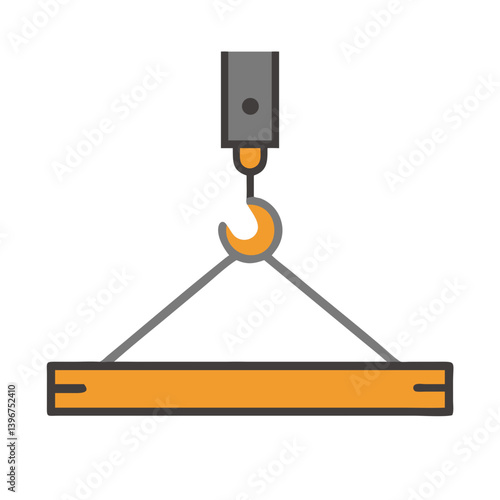 Heavy Hook Lifting Steel Beam Icon Design