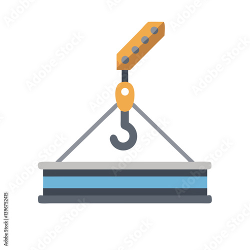 Heavy Hook Lifting Steel Beam Icon Design