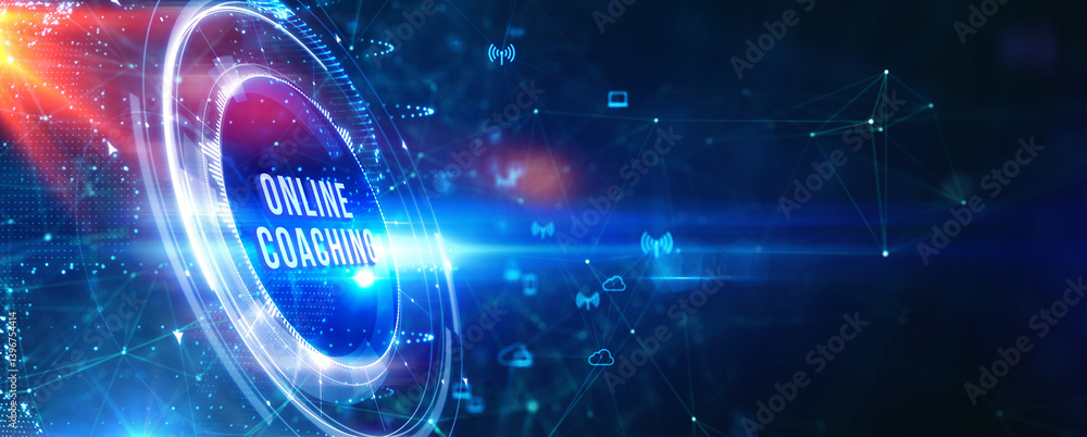Business, Technology, Internet and network concept. Coaching mentoring education business training development E-learning concept. 3d illustration