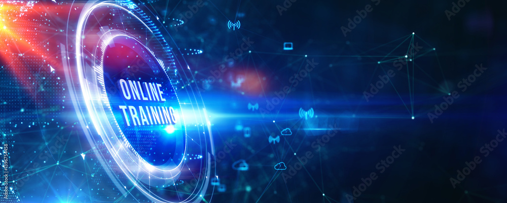 Business, Technology, Internet and network concept. Coaching mentoring education business training development E-learning concept. 3d illustration
