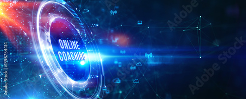 Obraz na płótnie Business, Technology, Internet and network concept. Coaching mentoring education business training development E-learning concept. 3d illustration w salonie