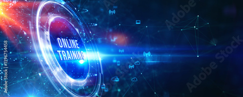 Obraz na płótnie Business, Technology, Internet and network concept. Coaching mentoring education business training development E-learning concept. 3d illustration w salonie