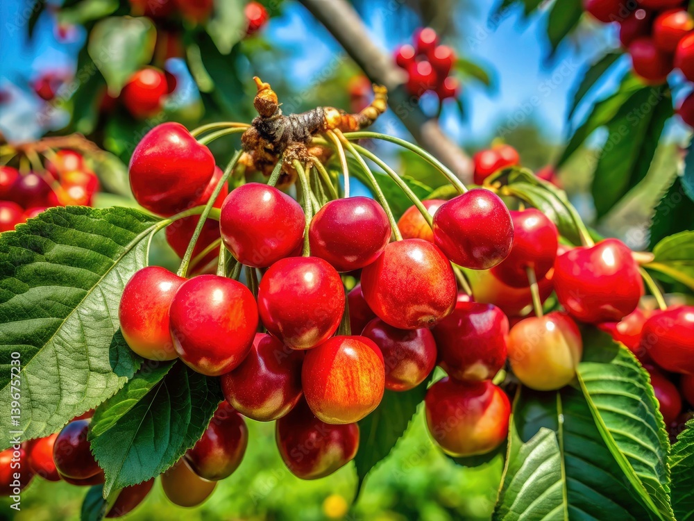 Ripening Cherries: A Documentary Photography Series - Summer Fruit Orchard Harvest Ripening Cherries: A Documentary Photography Series - Summer Fruit Orchard Harvest
