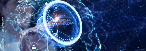 Obraz na płótnie Fintech -financial technology concept. Business, Technology, Internet and network concept. w salonie
