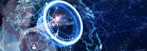Obraz na płótnie Online trading, Forex, Investment and financial market concept. w salonie