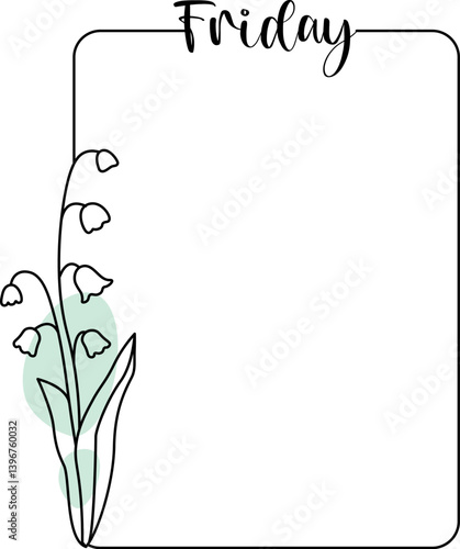 Friday Floral Frame Outline