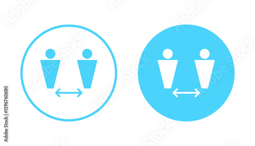 Social distance icon vector. social distancing sign and symbol. self quarantine sign