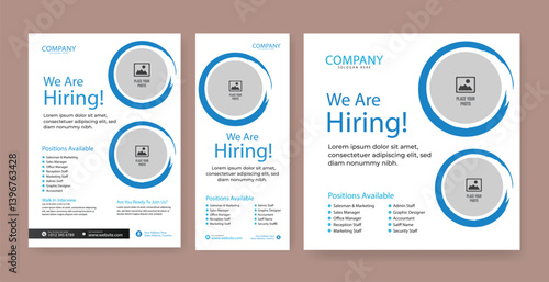 We are hiring job vacancy social media post banner design template with blue color. We are hiring job vacancy square web banner design.