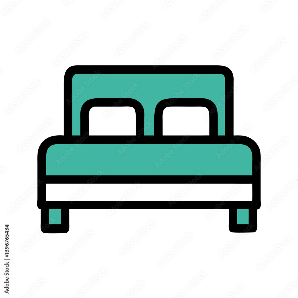 Hotel Bed Representing Accommodation and Lodging Icon Design Hotel Bed Representing Accommodation and Lodging Icon Design