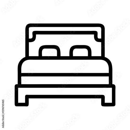 Hotel Bed Representing Accommodation and Lodging Icon Design