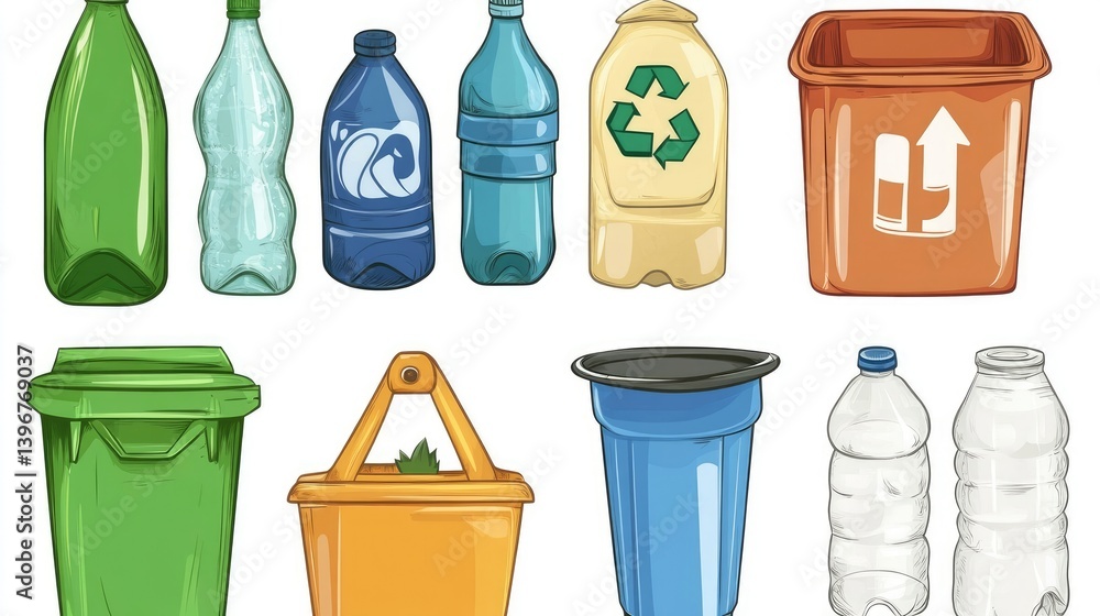 Set of recycle signs, isolated vector illustration Set of recycle signs, isolated vector illustration