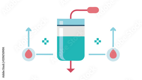Infusion System A design showing a hypothetical skin cream or serum container with arrows indicating how nanotechnology infuses the product into the skin effectively.