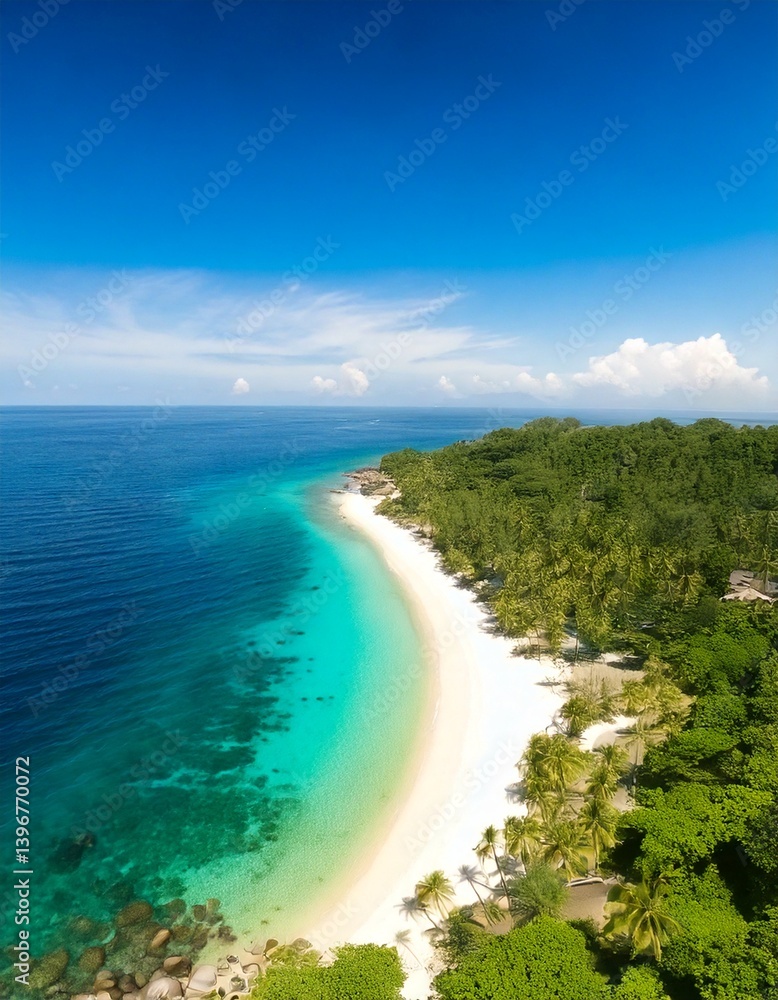 白い砂浜と青い海 白い砂浜と青い海