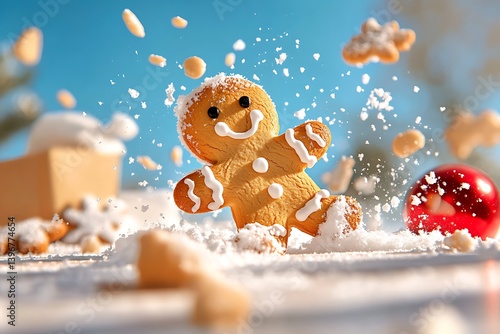 Gingerbread Man Festive Scene
