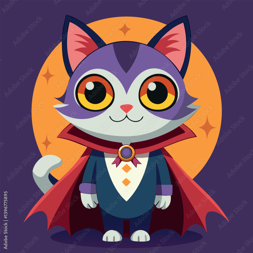 Cat in a Spooky Halloween Costume, Perfect for the Holiday and Horror Themes Cat in a Spooky Halloween Costume, Perfect for the Holiday and Horror Themes
