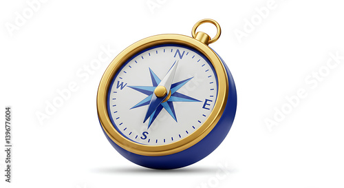 Stylized compass illustration with navigation elements on a white background